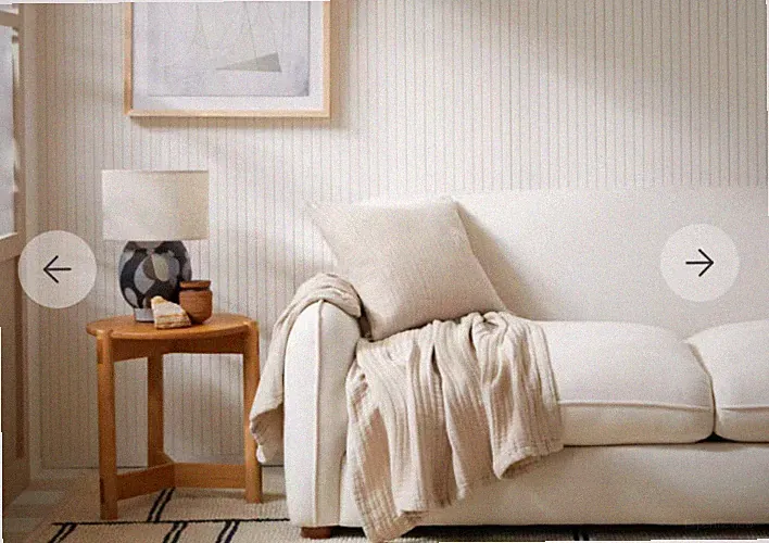 $179 PARACHUTE Cloud Organic Cotton/Linen Gauze Throw Blanket Bone 50x70