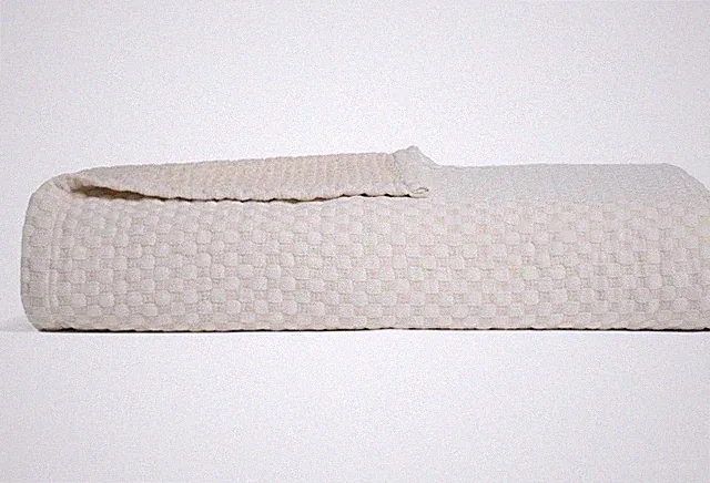 $289 Parachute Keys Organic Cotton & Linen Jacquard Coverlet Bone Cream K/CK