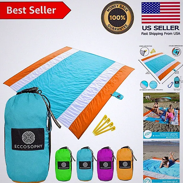 Breathable Sand-Free Beach Blanket with Anchor Systems – For Ultimate Comfort