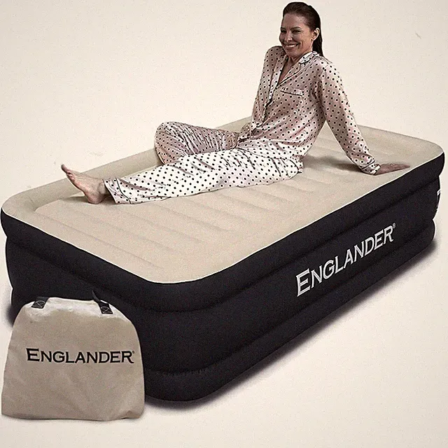 Englander Twin Air Mattress Double High, 300 LB Capacity Luxury Camping Matt...