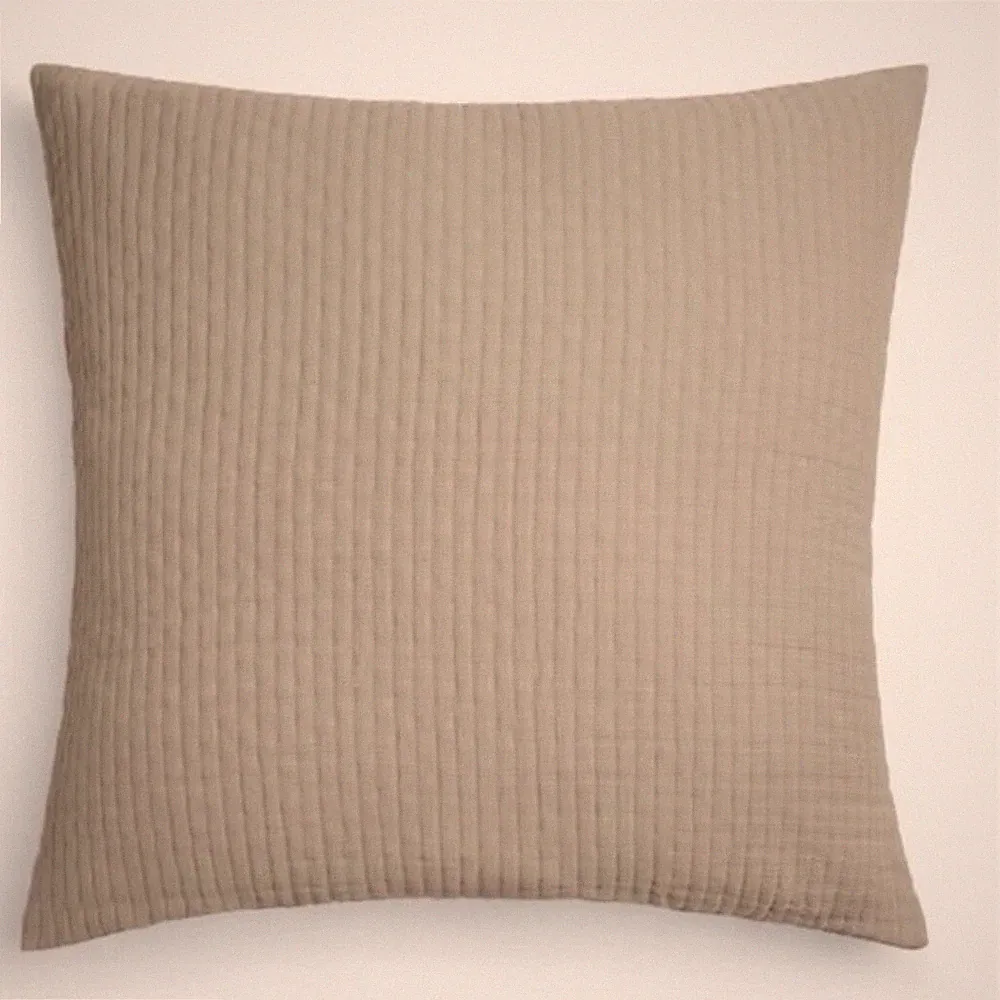 NEW $138 Parachute Organic Air Cotton Euro Shams Set of 2 Bisque Beige 26" X 26"