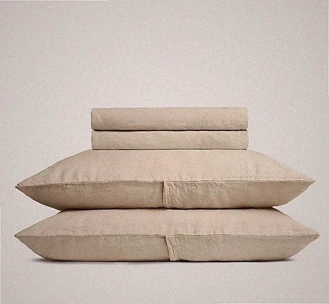 NEW $359 Parachute Linen Sheet Set Queen Bedding Color Toast Tan