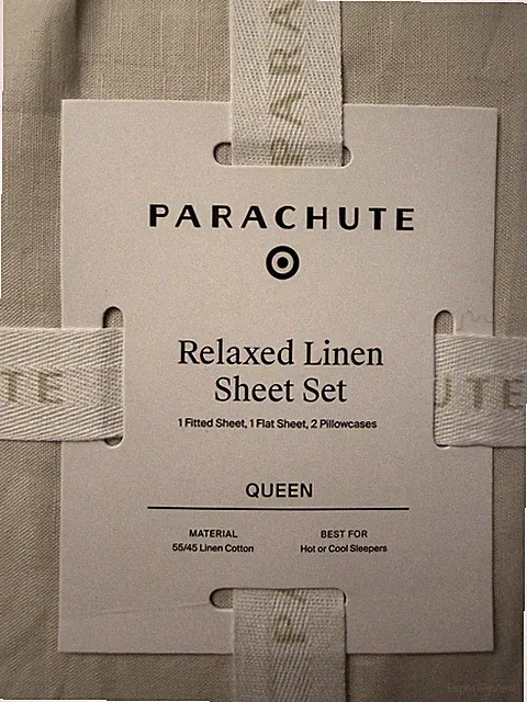 New Queen Relaxed Linen Sheet Set Parchment Parachute for Target