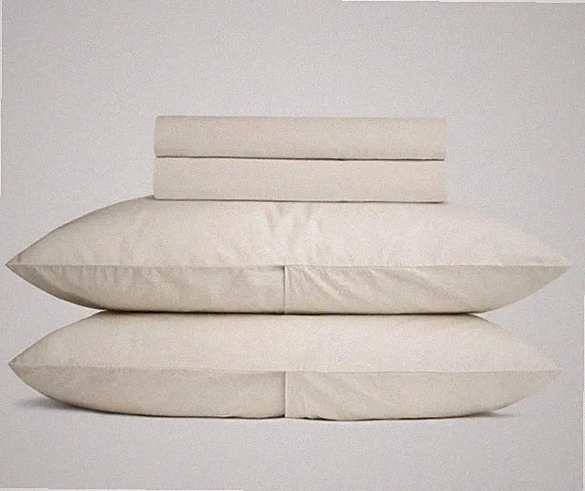NWT $269 PARACHUTE Percale Cotton SHEET SET Bone QUEEN