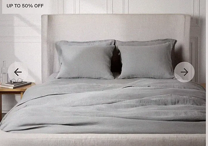 NWT $280 PARACHUTE 100% Flax Linen Duvet Cover TWIN/TWIN XL Slate Blue
