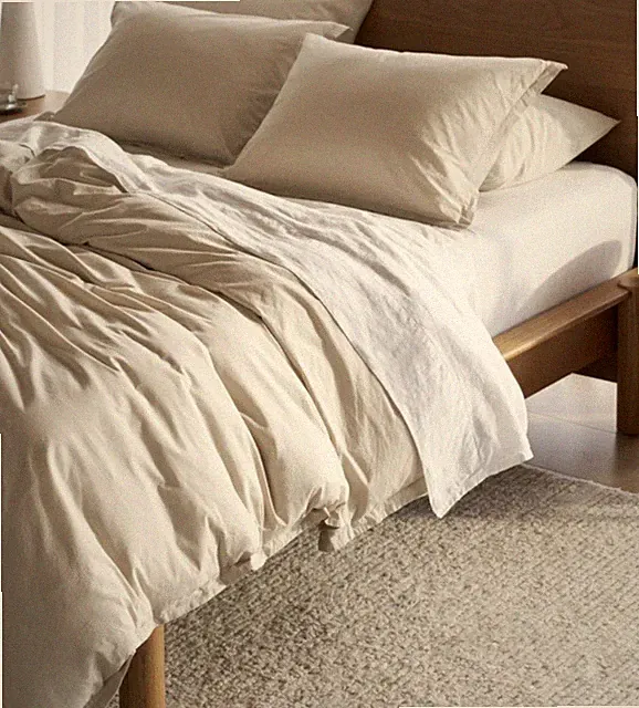 NWT $309 PARACHUTE 100% Percale Cotton Duvet Cover SET Bone KING