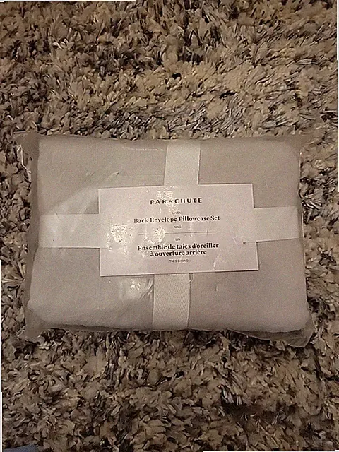 NWT Parachute Back Envelope Fog Linen Pillowcase Set Size King