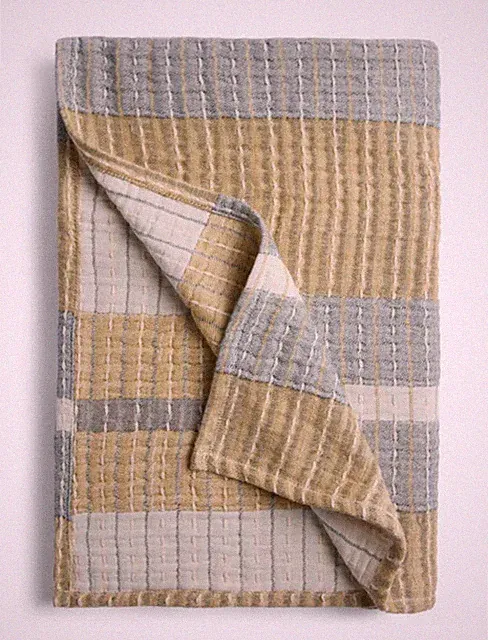 Parachute Beachcomber 50" x 70" Cotton Stripe Stitched Throw Absinthe Cove NWT