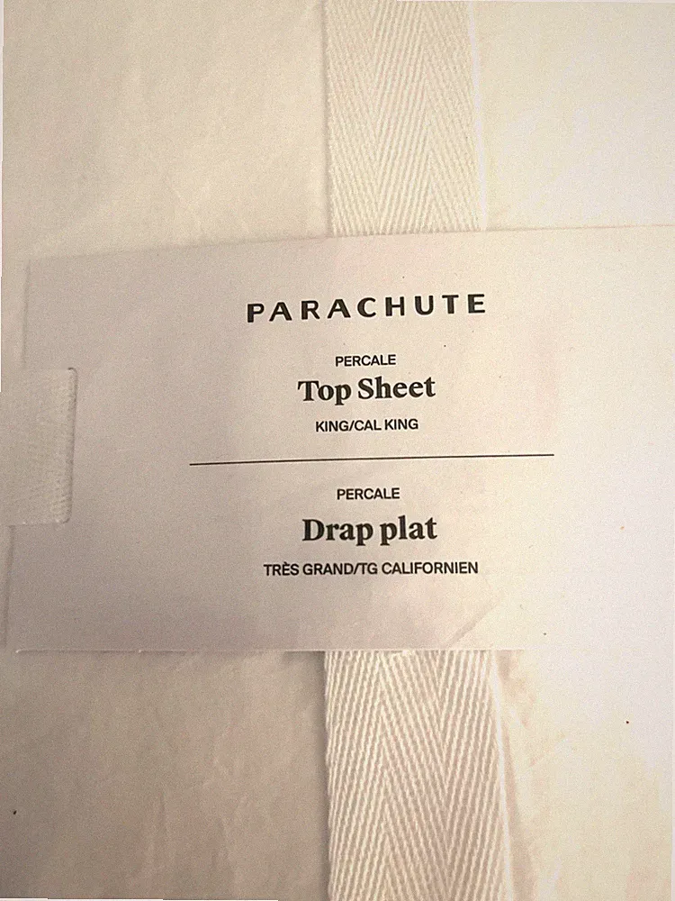 Parachute King 100% Egyptian Cotton Percale Top Sheet NEW in Original Packaging