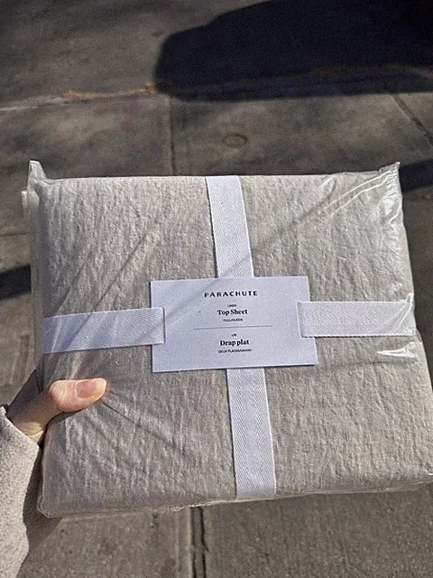 Parachute Linen Top Sheet Full/Queen Size. Bone Color