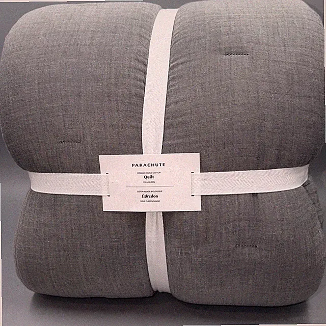 Parachute Organic Cloud Cotton F/Q Quilt 96"x96" Steel & Smoke - New