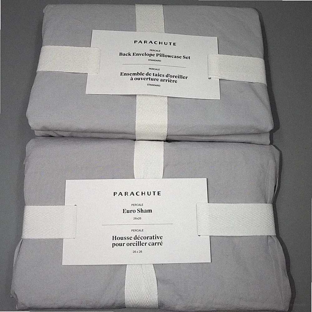 PARACHUTE -Percale Standard &Euro Pillowcases & Sham- Grey- New