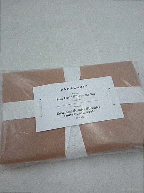 Parachute Pillowcases Standard 20x26 Set Of 2 Percale Side Open Brown New