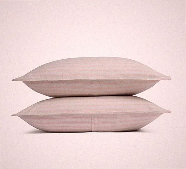 Parachute Relaxed Linen Stripe Sham King Set Petal And Parchment