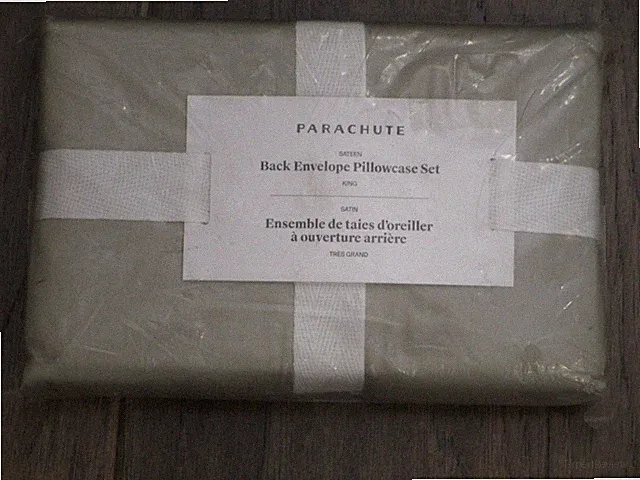 PARACHUTE SATEEN BACK ENVELOPE KING PILLOWCASE SET IN WILLOW NEW
